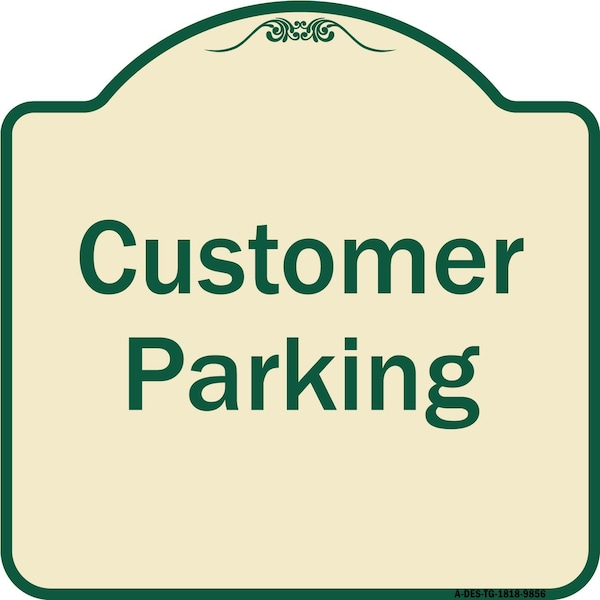 Signmission Designer Series-Customer Parking 2, Tan & Green Heavy-Gauge Aluminum, 18" x 18", TG-1818-9856 A-DES-TG-1818-9856 - main